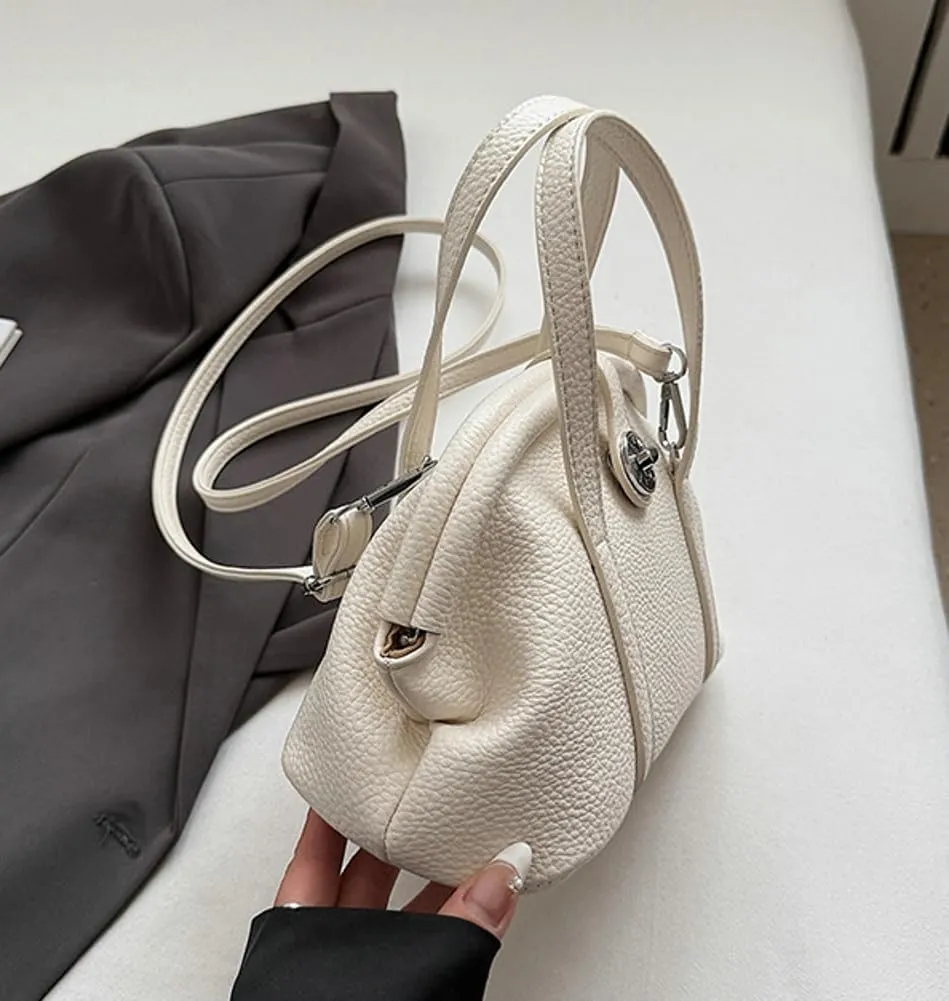 Slouchy PU Leather Crescent Hobo Bags Women Trendy Crossbody Purse Satchels Shoulder Bag Top-handle Tote Handbag 2025