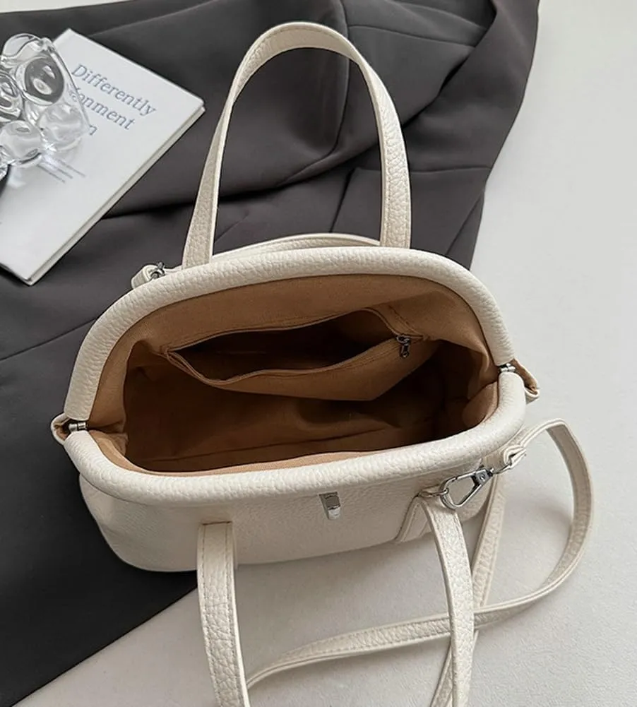 Slouchy PU Leather Crescent Hobo Bags Women Trendy Crossbody Purse Satchels Shoulder Bag Top-handle Tote Handbag 2025
