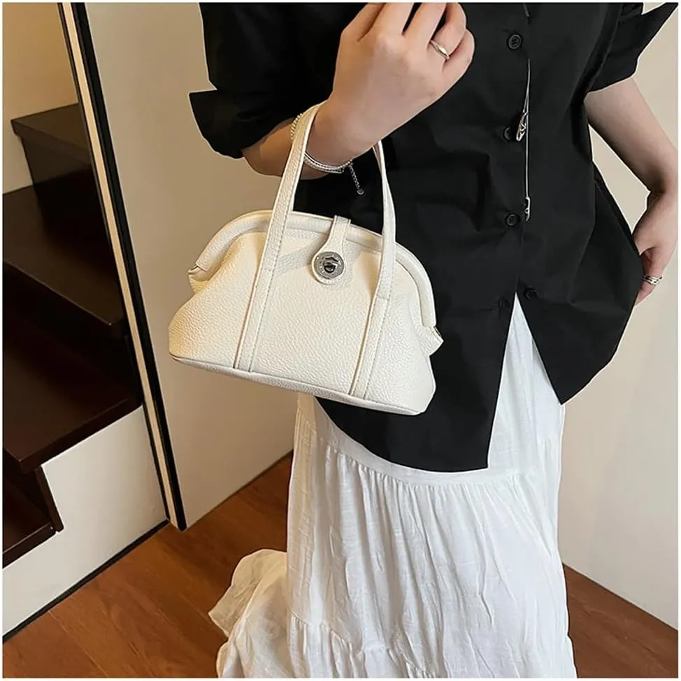 Slouchy PU Leather Crescent Hobo Bags Women Trendy Crossbody Purse Satchels Shoulder Bag Top-handle Tote Handbag 2025