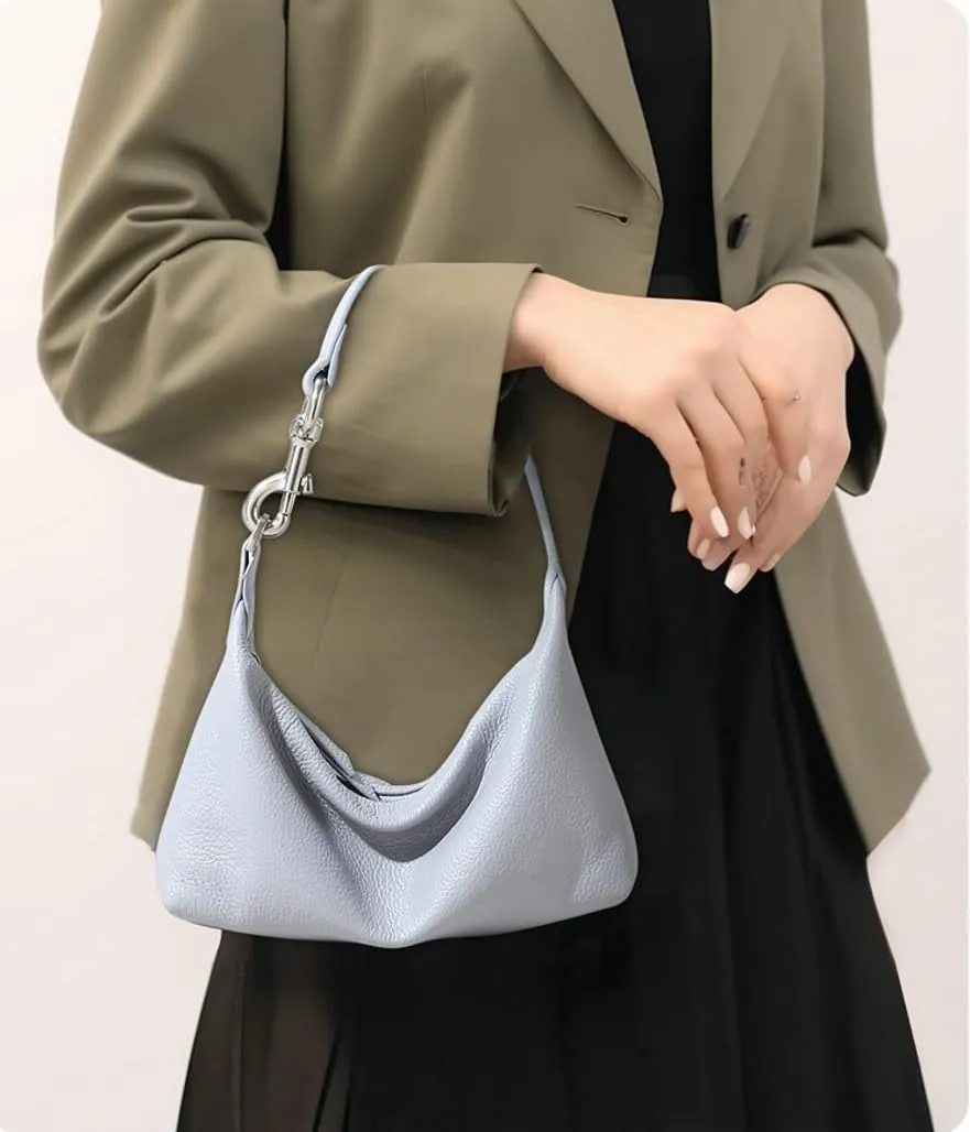 Slouchy PU Leather Crescent Hobo Bags Women Underarm Crossbody Purse Satchels Shoulder Bag Trendy Tote Handbag 2025