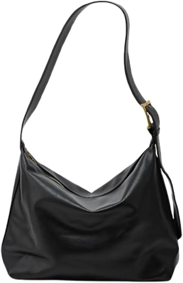 Slouchy PU Leather Crescent Shoulder Hobo Bags Women Crossbody Purse Trendy Travel Satchels Dumpling Bag Mini Tote Handbag