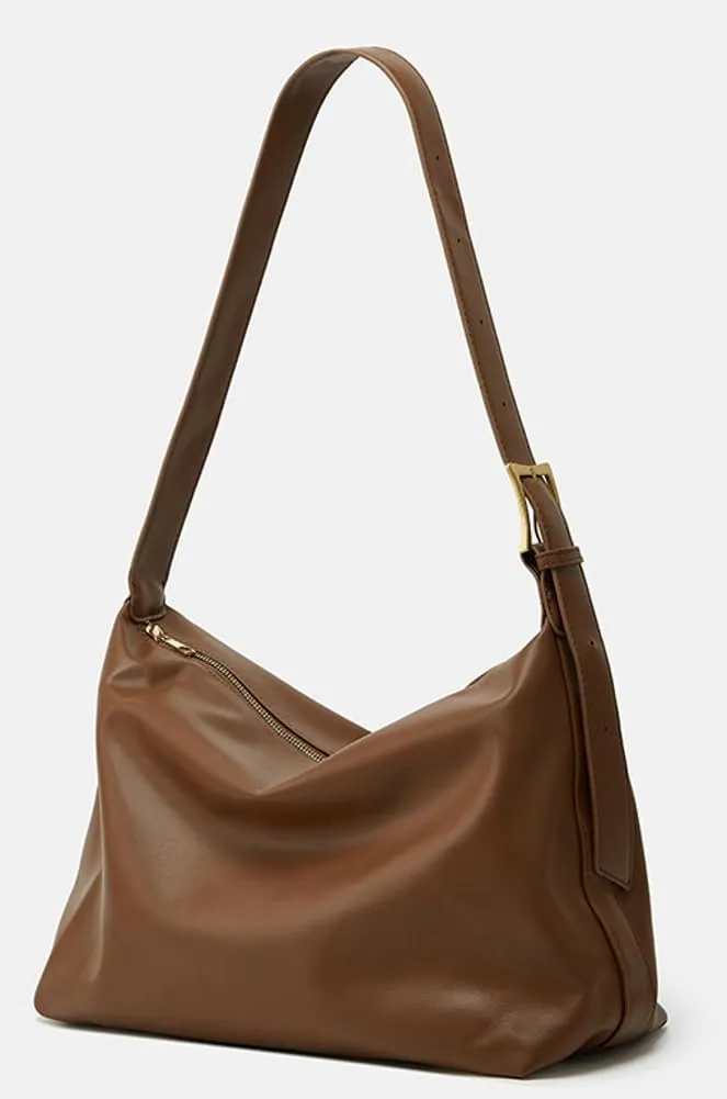 Slouchy PU Leather Crescent Shoulder Hobo Bags Women Crossbody Purse Trendy Travel Satchels Dumpling Bag Mini Tote Handbag