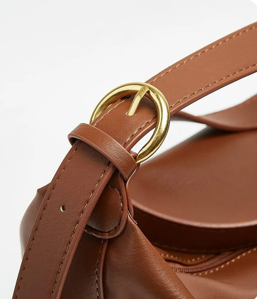 Slouchy PU Leather Crescent Shoulder Hobo Bags Women Trendy Crossbody Purse Travel Satchels Dumpling Bag Mini Tote Handbag
