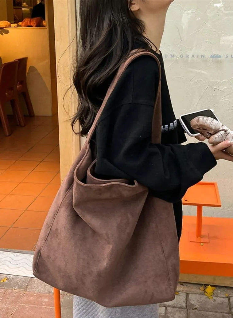 Slouchy Suede Hobo Bags Women Crescent Satchels Shoulder Bag Crossbody Purse Corduroy Top-handle College Tote Handbag