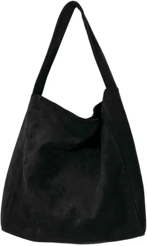 Slouchy Suede Hobo Bags Women Crescent Satchels Shoulder Bag Crossbody Purse Corduroy Top-handle College Tote Handbag