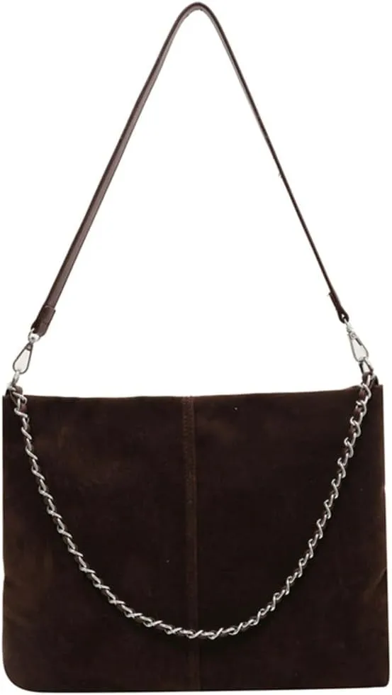 Slouchy Suede Hobo Bags Women Crescent Satchels Shoulder Bag Top-handle Crossbody Purse Trendy Travel College Tote Handbag