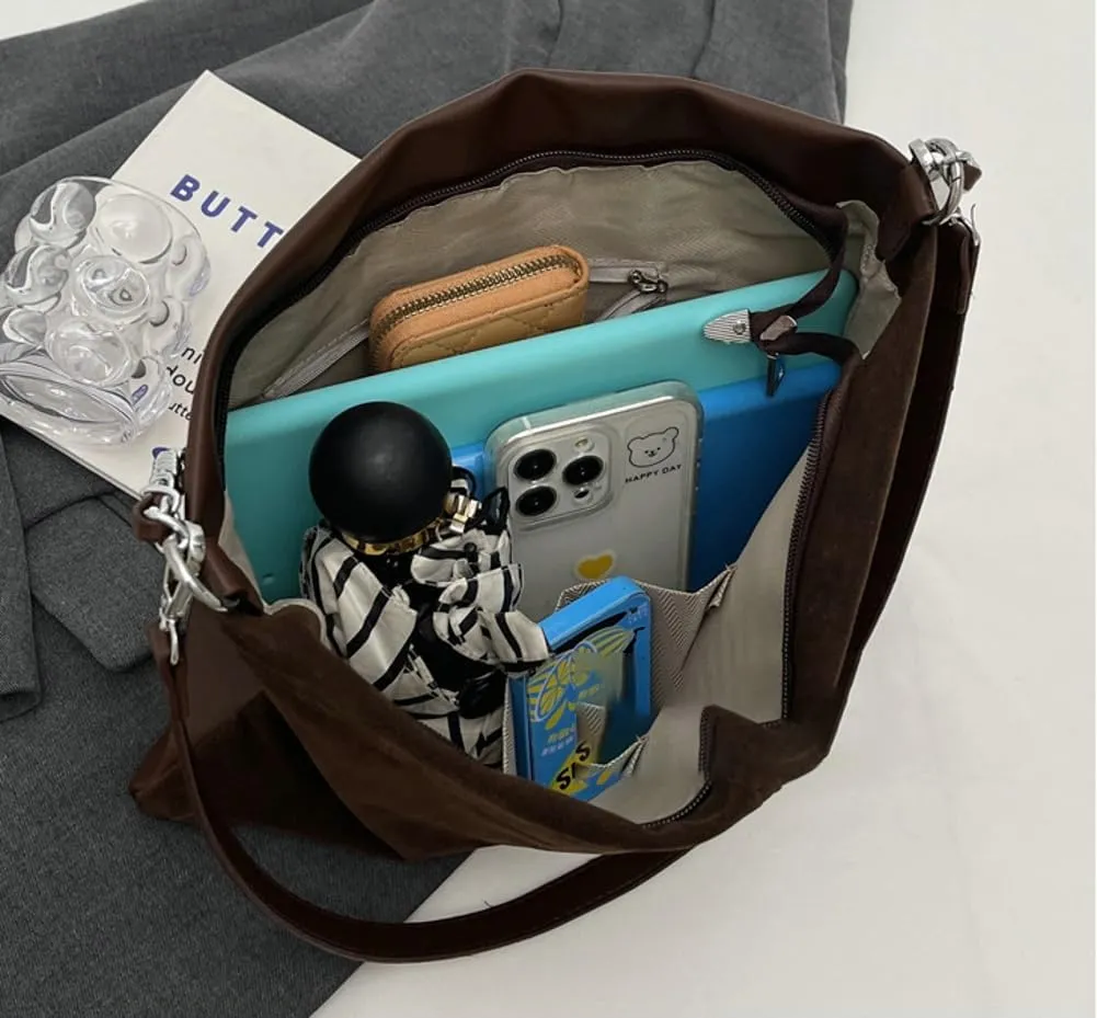 Slouchy Suede Hobo Bags Women Crescent Satchels Shoulder Bag Top-handle Crossbody Purse Trendy Travel College Tote Handbag