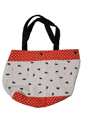 Special for women, Elegant and Stylish Embroidered, black color cat Patterned, Red and White color weighted, useful, gift Shoulder Bag