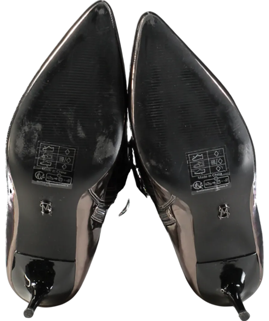 STEVE MADDEN Grey Lovable Patent Heeled Boots UK 6 EU 39 