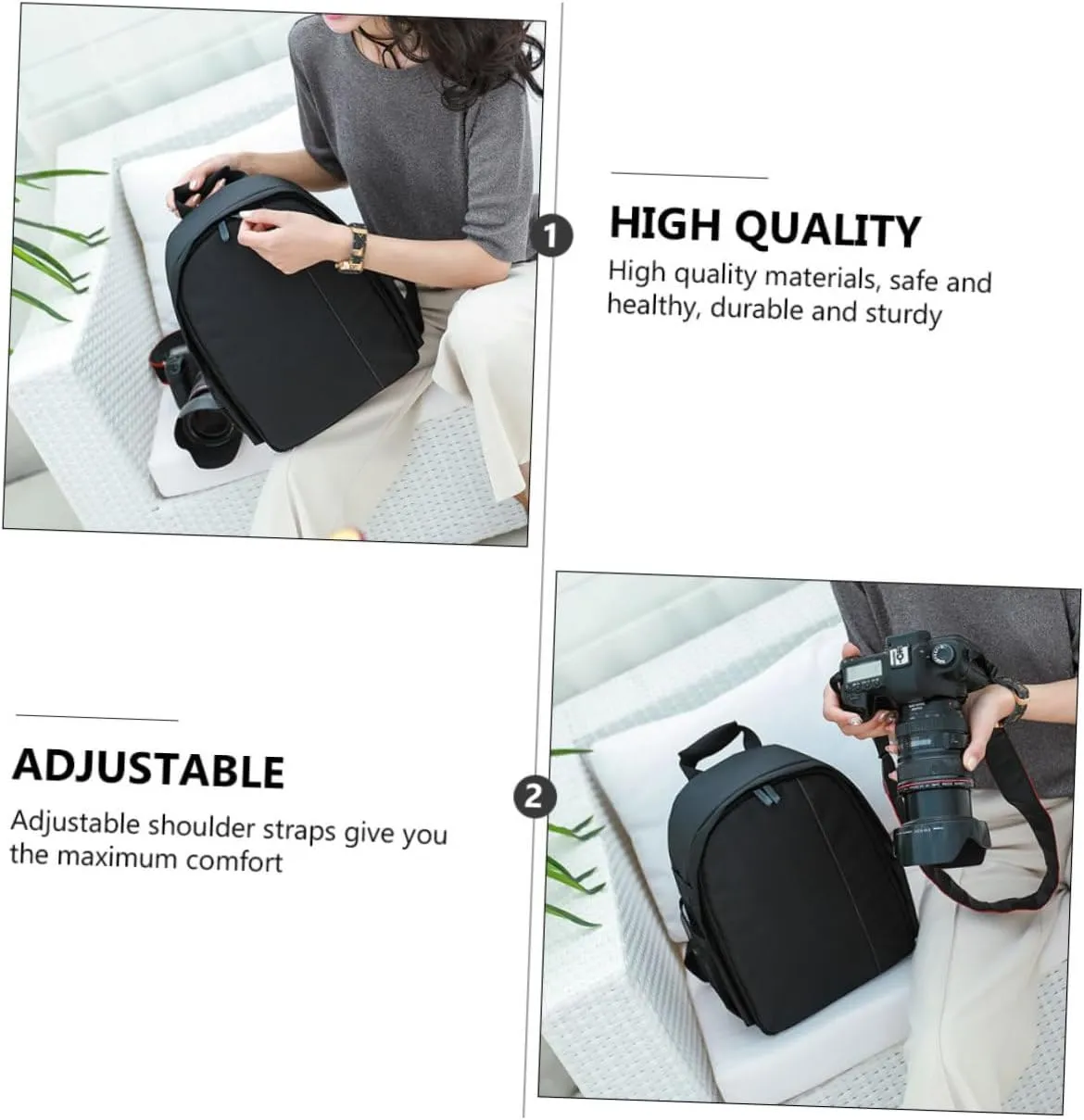 STOBOK 1Pc DSLR Camera Backpack Versatile for Photography Outdoor Hiking and Camping with Internal Pocket for Accessories Camera Organizer for Photographers