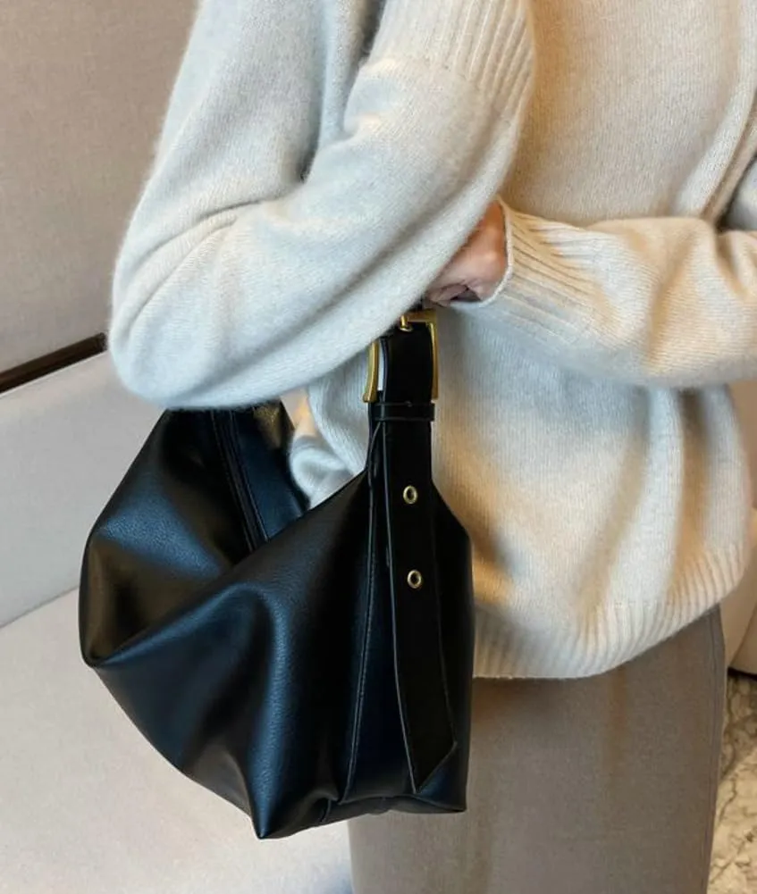 Stylish Shoulder Bag Handbag Underarm Glossy Purse Top Handle Satchels PU Leather Small Totes Women Ladies