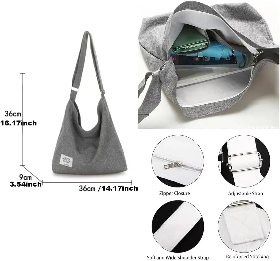 Stylish Women's Casual Canvas Shoulder Bag  Spacious, Versatile, and Fashionable Multiple Color Options for Everyday Chic
