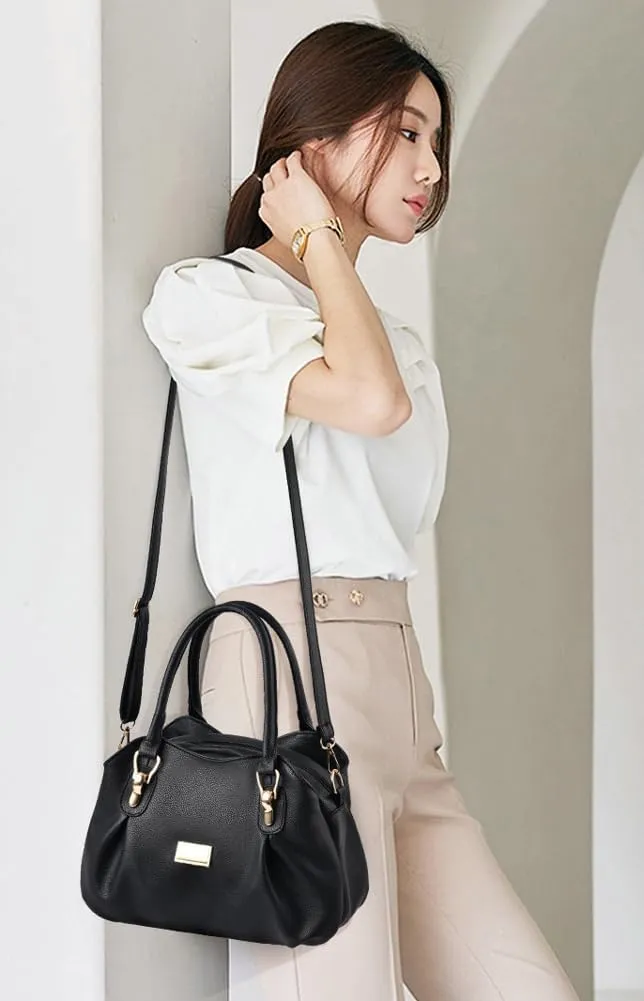 Stylish Womens Handbags Small Vegan Leather Tote Bags Crossbody Shoulder Purse Top Handle Satchels with Multi Pockets
