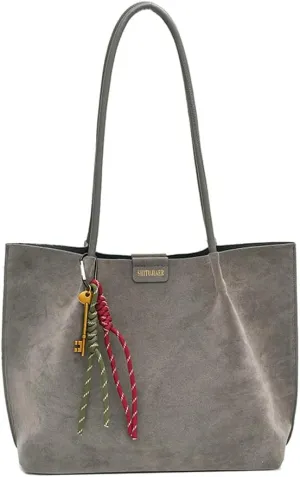 Suede Tote Bag for Women Trendy Large Underarm Shoulder Bag Satchels Suede Tote Handbag Work Travel Purse