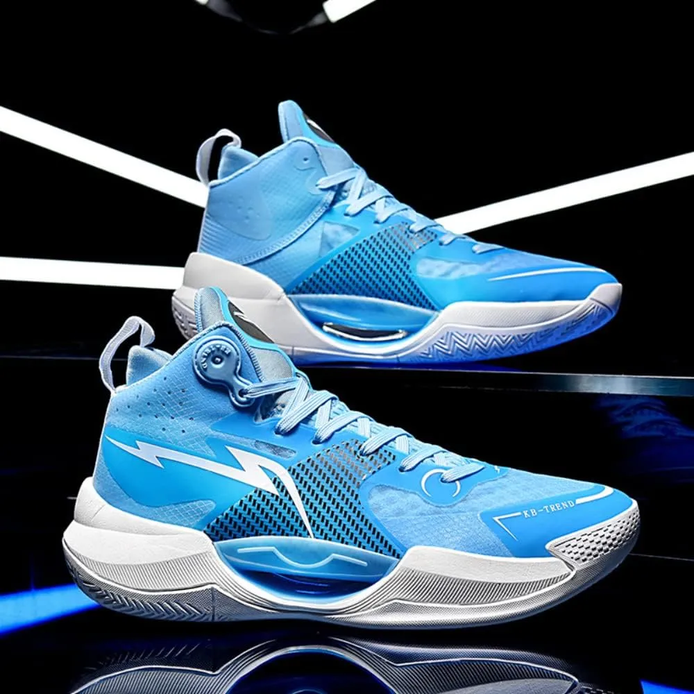 SUKKCCNO Men's Shock Absorption, Wear-Resistant and Luminous Basketball Shoes, Teenagers' Breathable Sneakers, Breathable and Comfortable
