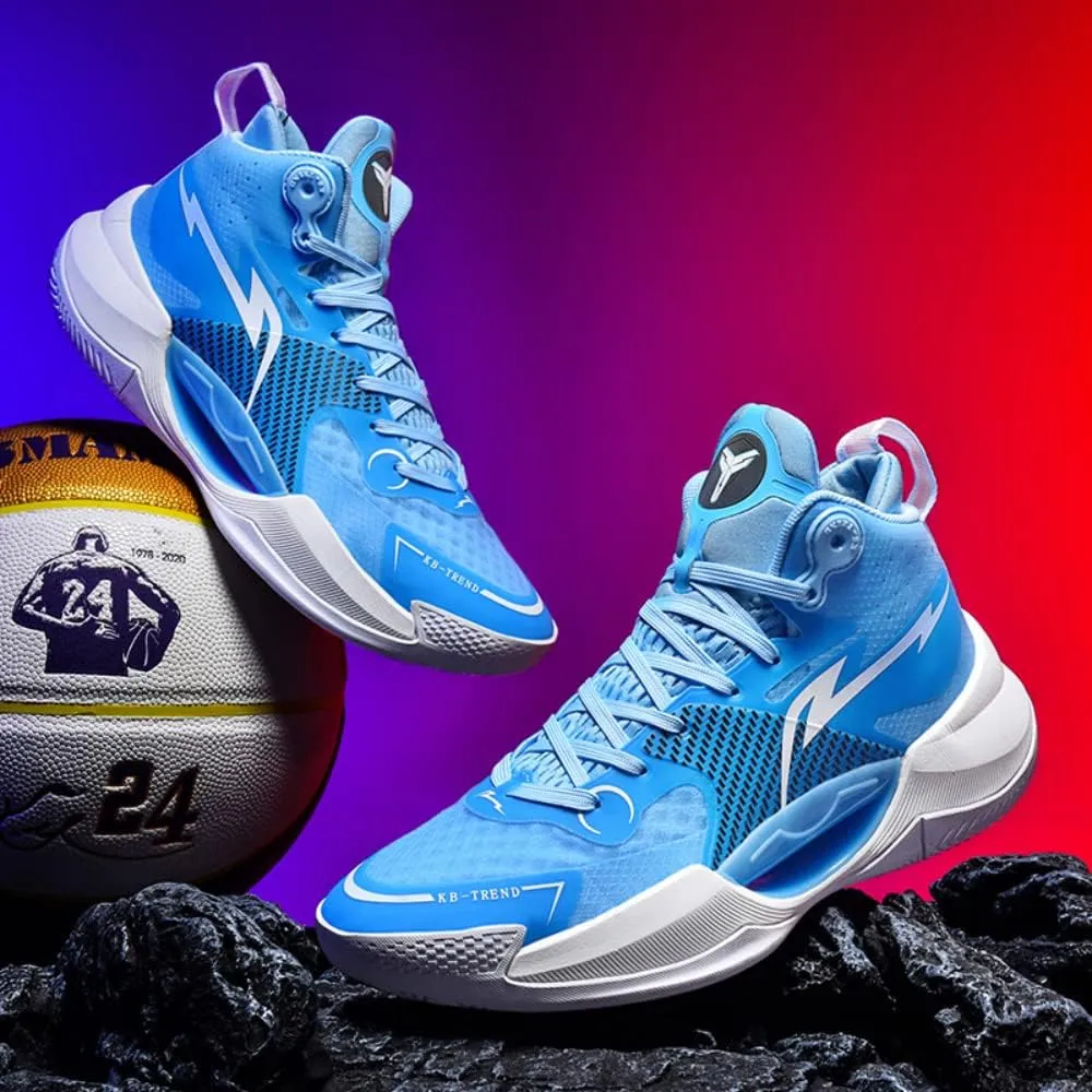 SUKKCCNO Men's Shock Absorption, Wear-Resistant and Luminous Basketball Shoes, Teenagers' Breathable Sneakers, Breathable and Comfortable