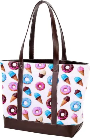 Summer Fruit-1141 Tote Bags Durable Leather Canvas Purses and Handbags for Women Top Handle Shoulder Satchel Hobo Bags
