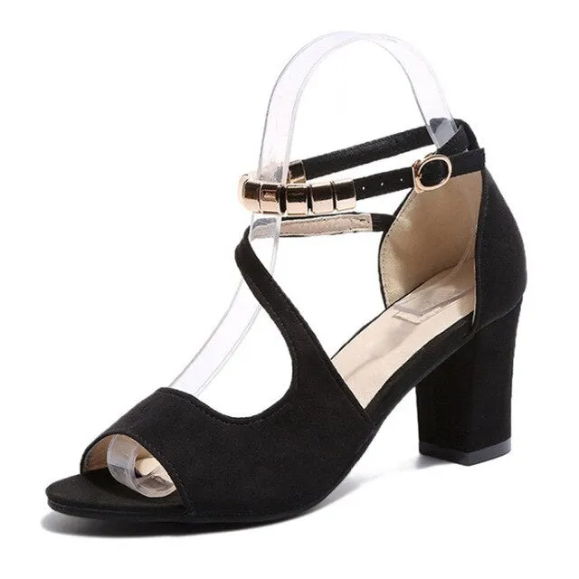 Summer Sexy Fish Mouth Hollow Roman Sandals
