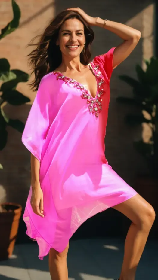 Tie Dye Beaded Kaftan Wholesale