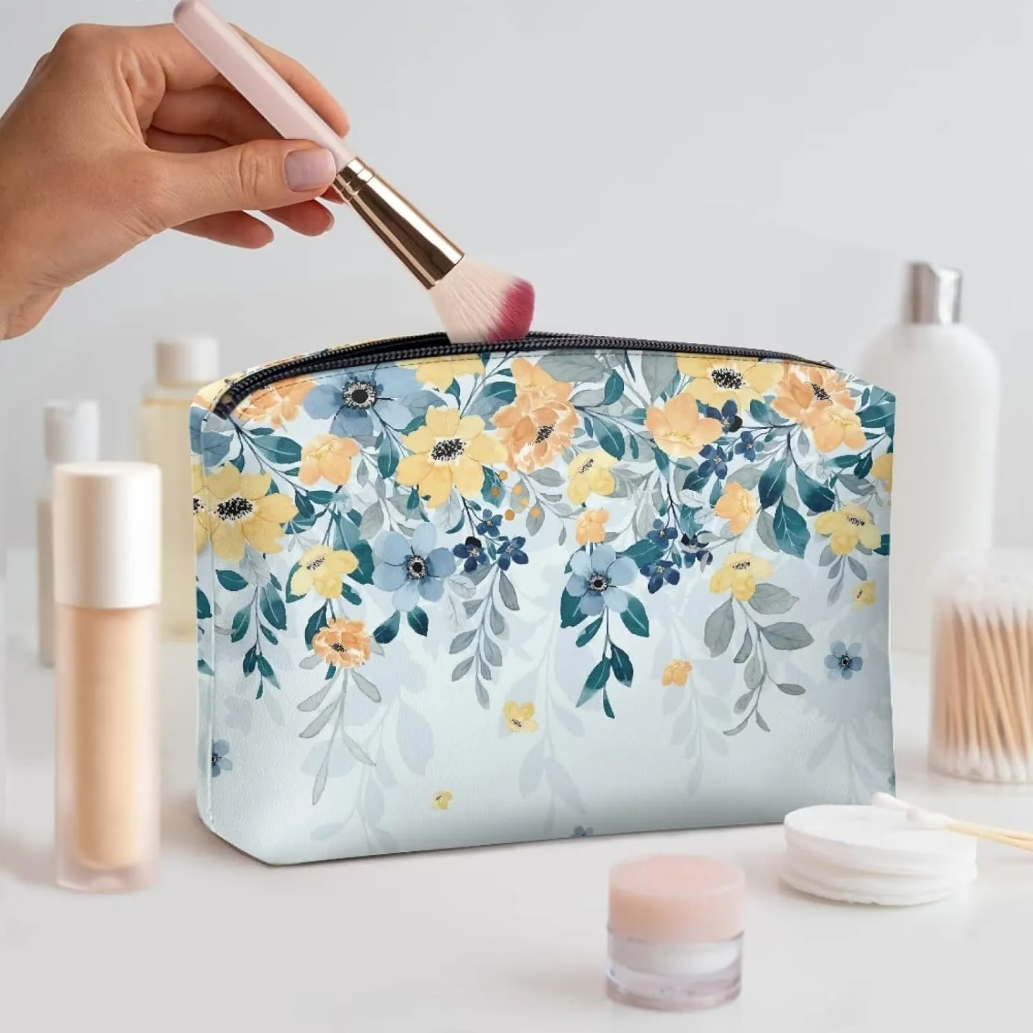 TODIYADDU Women Clutch Purse Evening Small Makeup Organizer Bag Travel Leather Toiletry Bag Clutches for Wedding and Party