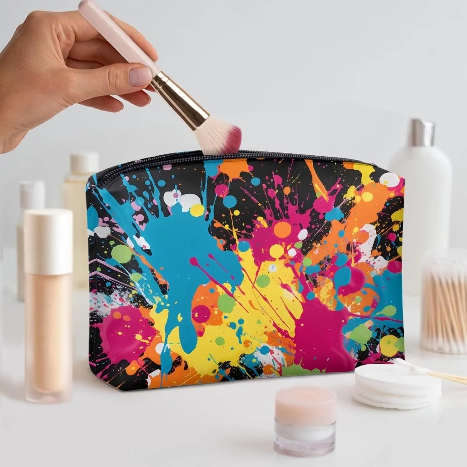 TODIYADDU Women Clutch Purse Evening Small Makeup Organizer Bag Travel Leather Toiletry Bag Clutches for Wedding and Party