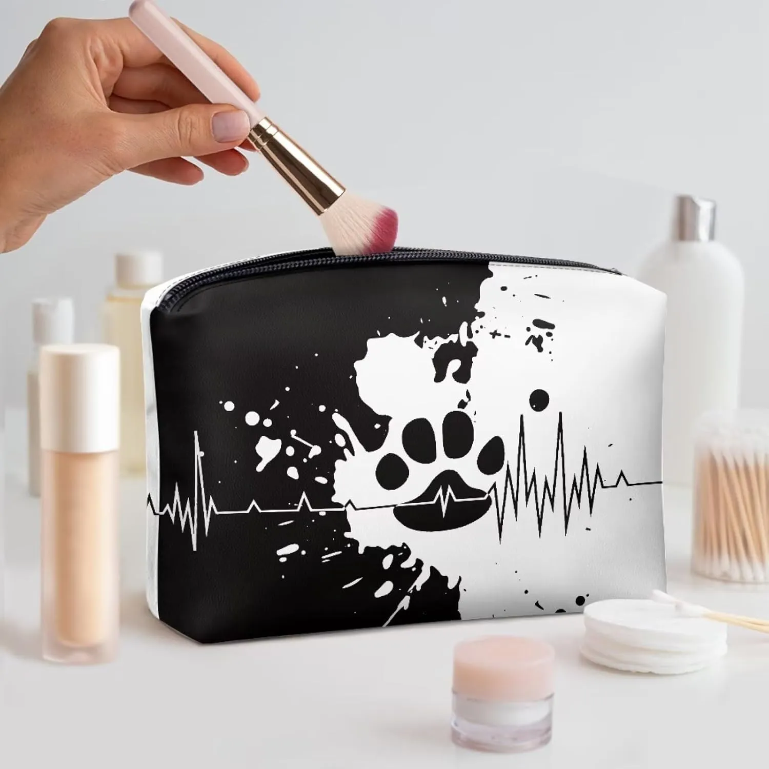 TODIYADDU Women Clutch Purse Evening Small Makeup Organizer Bag Travel Leather Toiletry Bag Clutches for Wedding and Party