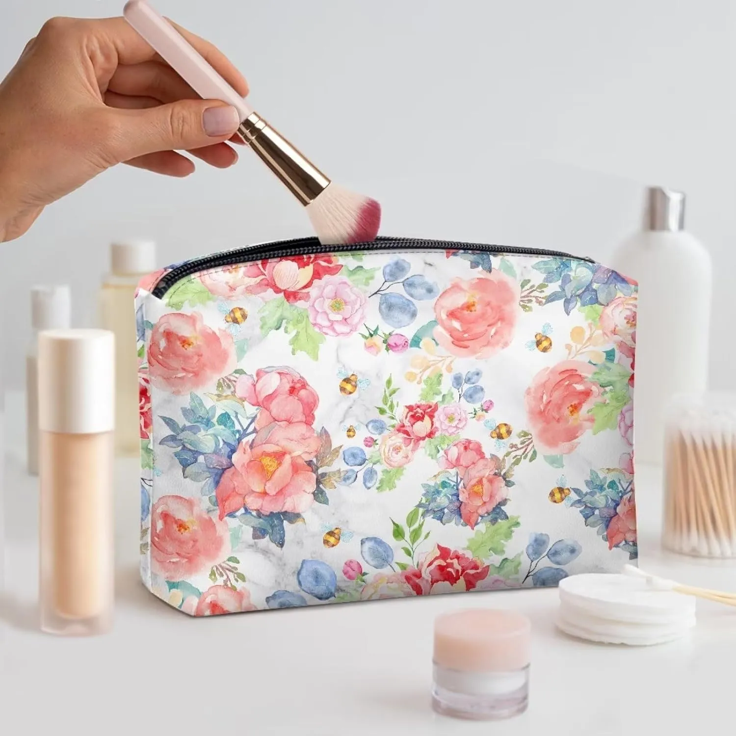 TODIYADDU Women Clutch Purse Evening Small Makeup Organizer Bag Travel Leather Toiletry Bag Clutches for Wedding and Party