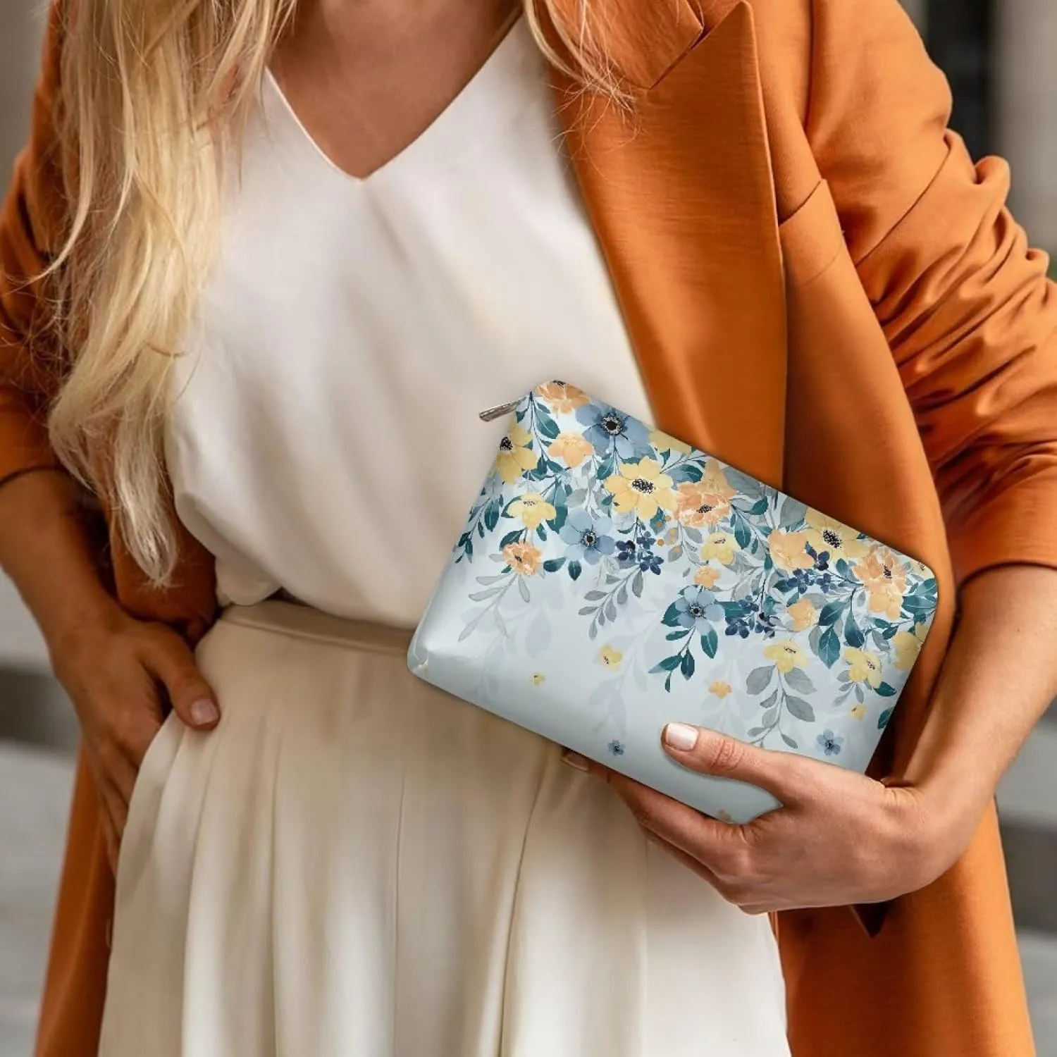 TODIYADDU Women Clutch Purse Evening Small Makeup Organizer Bag Travel Leather Toiletry Bag Clutches for Wedding and Party