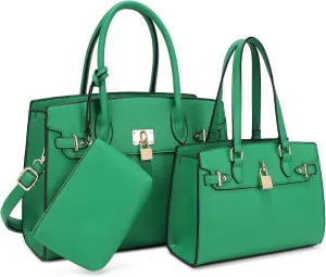 Top Handle Bag For Women, Crossbody Designer Satchels, Adjustable Strap With Wallet For Ladies 3pcs