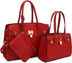 Top Handle Bag For Women, Crossbody Designer Satchels, Adjustable Strap With Wallet For Ladies 3pcs
