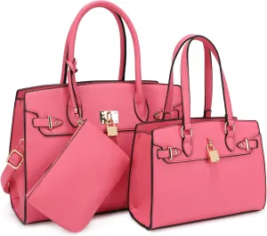 Top Handle Bag For Women, Crossbody Designer Satchels, Adjustable Strap With Wallet For Ladies 3pcs