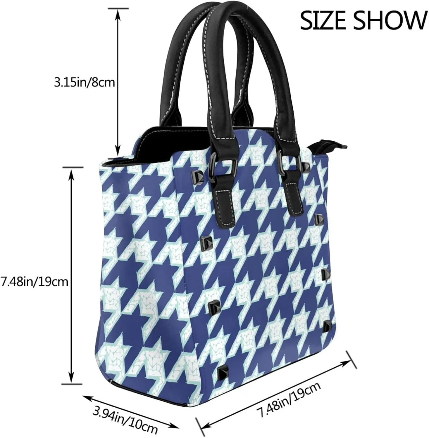 Tote Bag for Women Rivets Purses and Handbags Shoulder Bag with Zipper