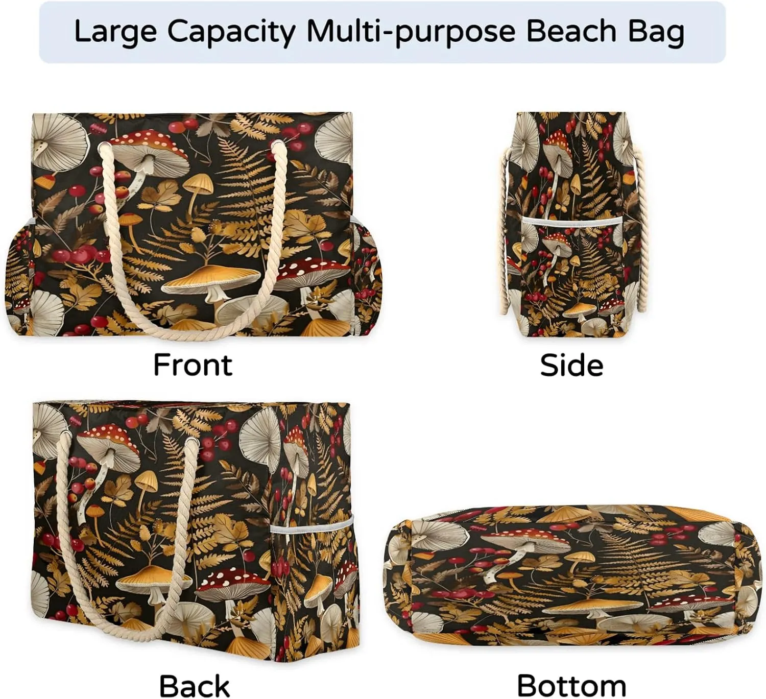 Tote Beach Bags for Women with Zipper Large Waterproof Sandproof Swim Pool Gym Travel Bag