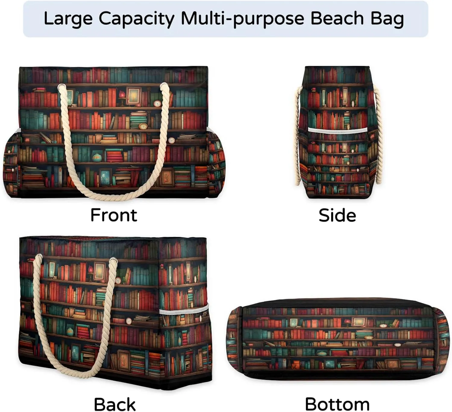 Tote Beach Bags for Women with Zipper Large Waterproof Sandproof Swim Pool Gym Travel Bag