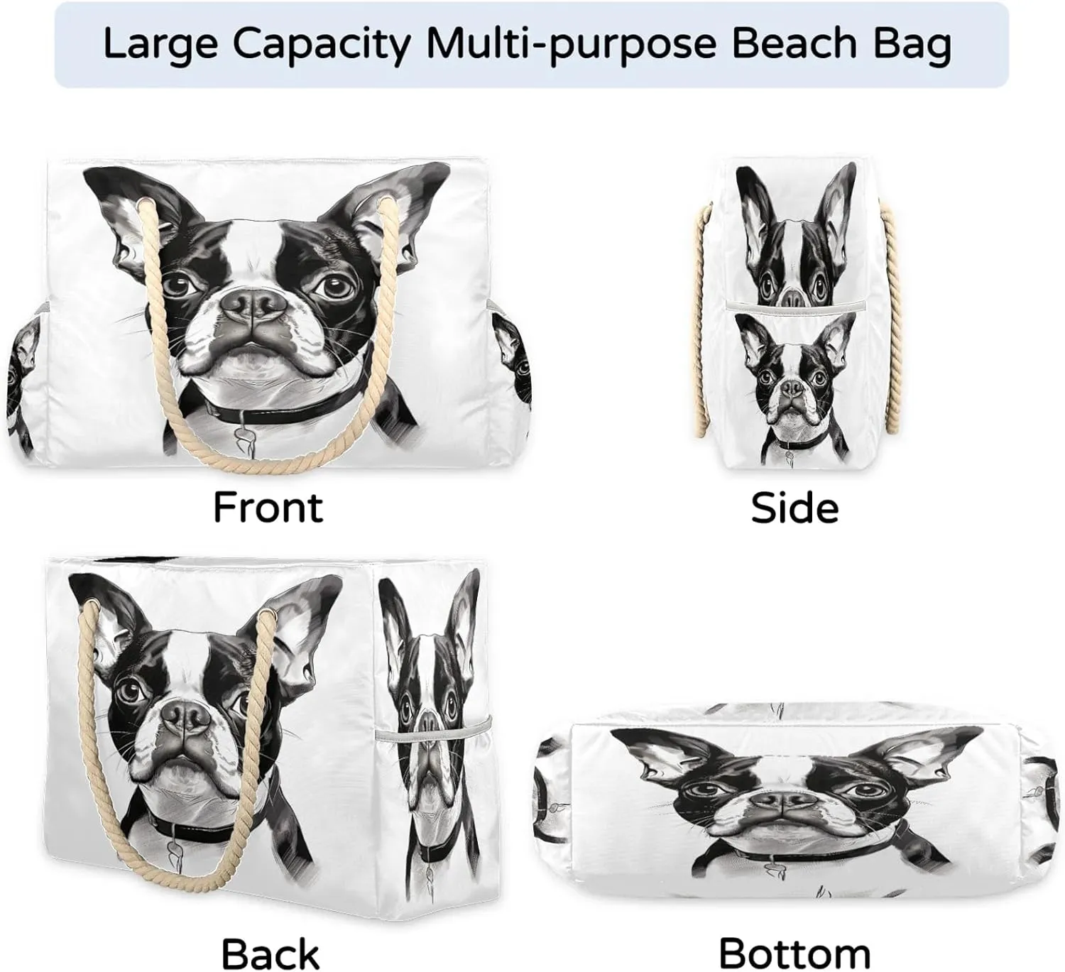 Tote Beach Bags for Women with Zipper Large Waterproof Sandproof Swim Pool Gym Travel Bag