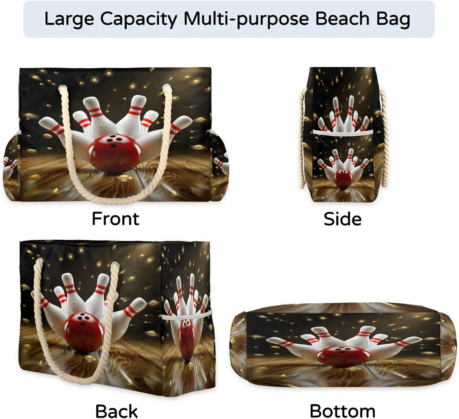 Tote Beach Bags for Women with Zipper Large Waterproof Sandproof Swim Pool Gym Travel Bag