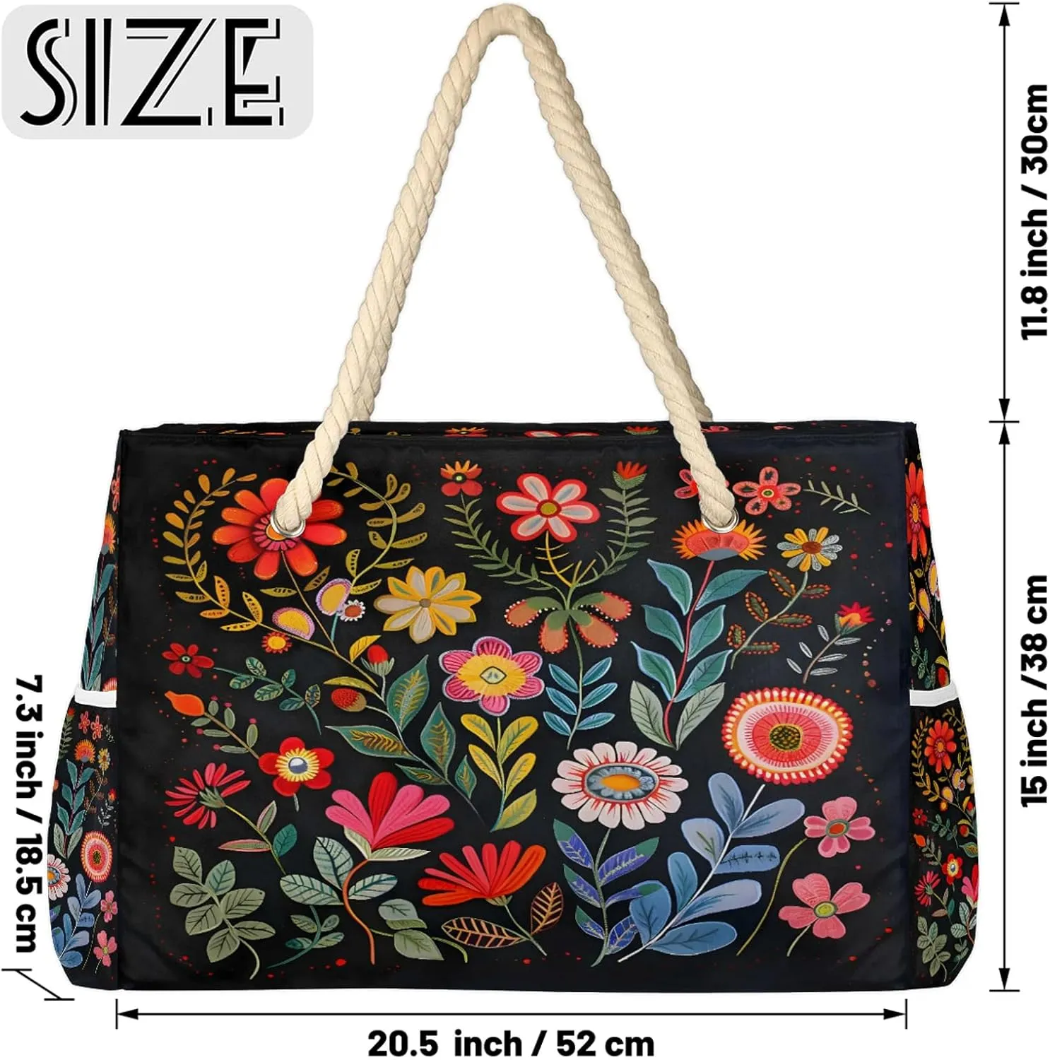Tote Beach Bags for Women with Zipper Large Waterproof Sandproof Swim Pool Gym Travel Bag