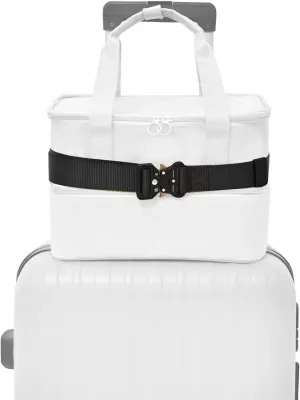 Travel Belt for Luggage - Free-Hand Luggage Straps for Suitcases - Stylish & Adjustable Add a Bag Luggage Strap with Alloy Buckle for Carry On Bag - Airport Travel Accessories for Women & Men(Black)