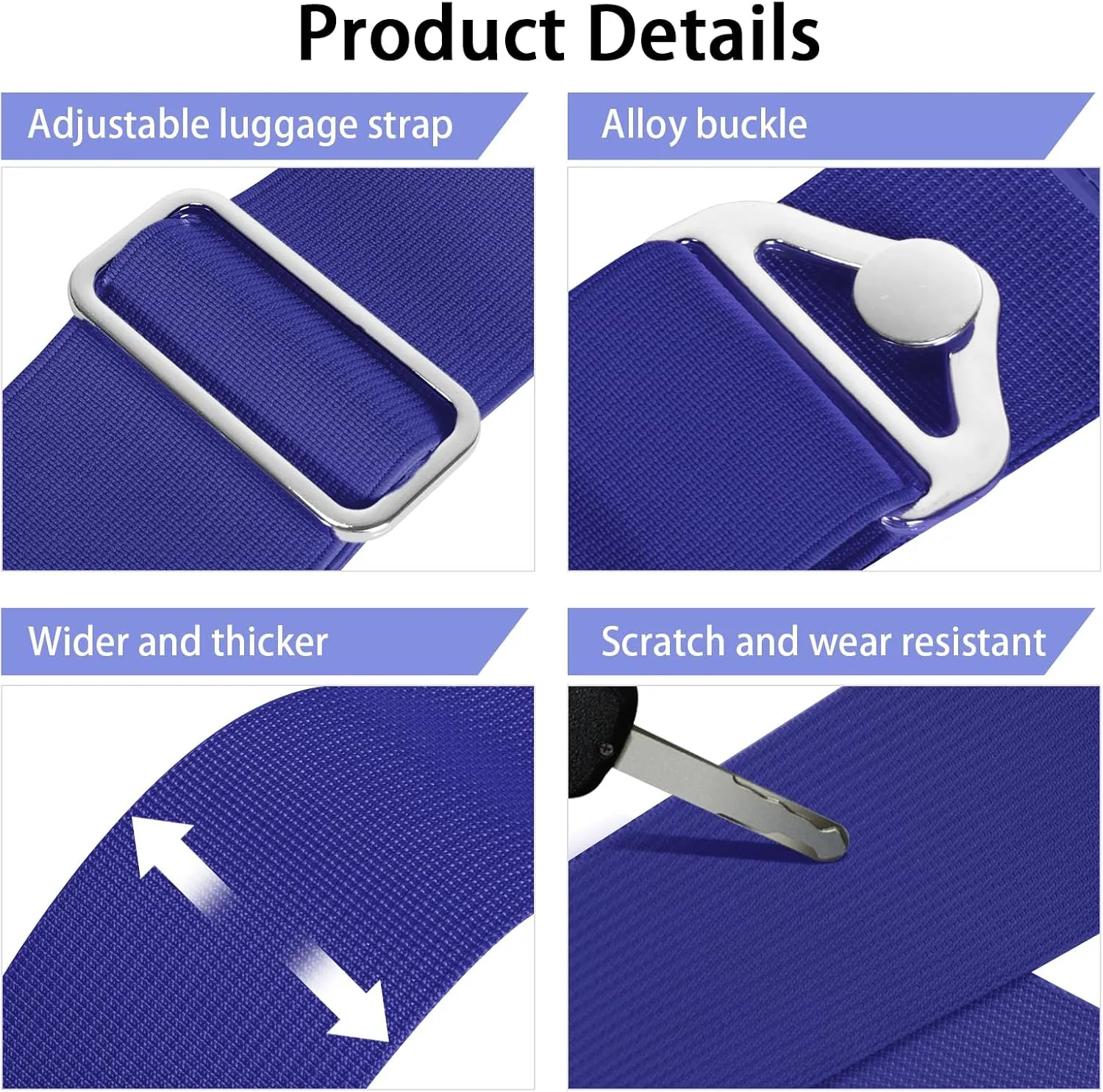 Travel Belt for Luggage Over Handle, 2-in-1 Adjustable Elastic Luggage Straps for Suitcases Add a Bag, Luggage Strap for Carry on Bag with Alloy Buckle, Suitcase Belt to Keep Suitcase Secure, Small