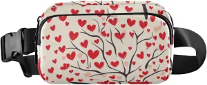 Tree Vintage Valentine Cartoon Fashion Waist Bag Fanny Pack for Men Women Water Resistant Crossbody Sling Bag with Adjustable Strap for Travel Vacation Running