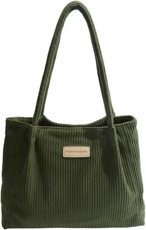 Trendy Corduroy Hobo Bags Women Crescent Crossbody Purse Slouchy Satchels Shoulder Bag Top-handle Travel Tote Handbag