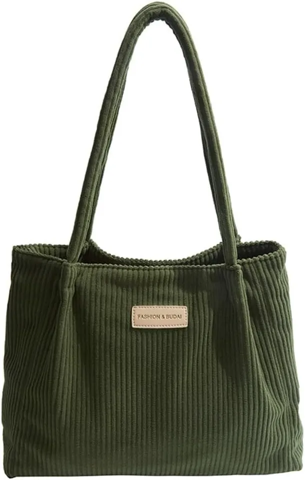 Trendy Corduroy Hobo Bags Women Crescent Crossbody Purse Slouchy Satchels Shoulder Bag Top-handle Travel Tote Handbag