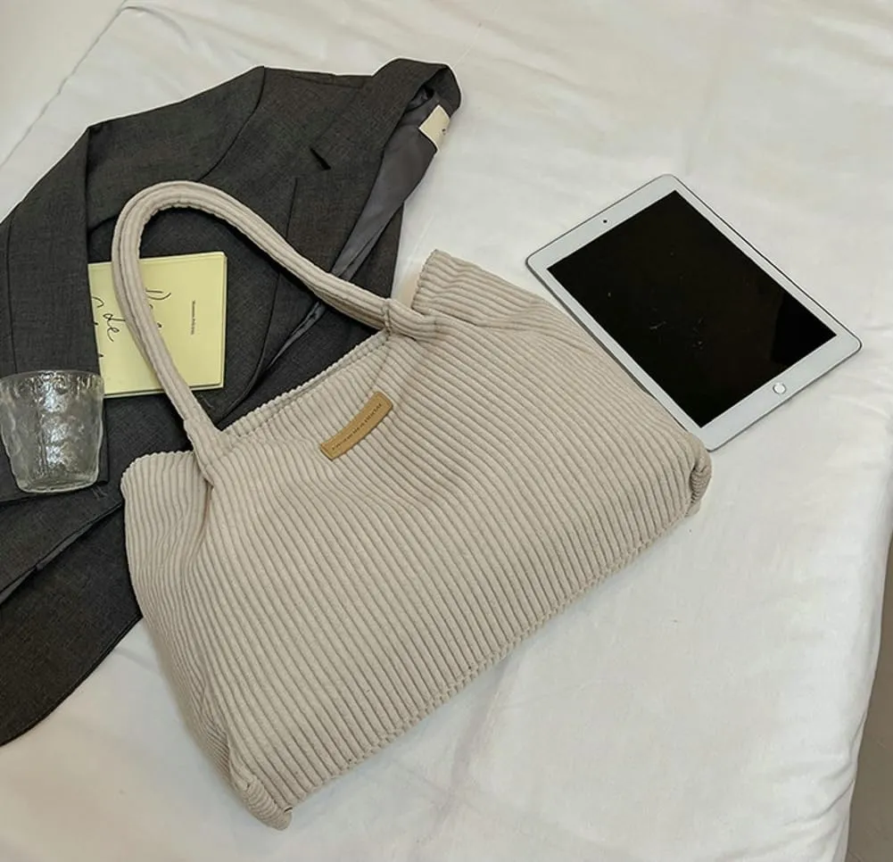 Trendy Corduroy Hobo Bags Women Crescent Crossbody Purse Slouchy Satchels Shoulder Bag Top-handle Travel Tote Handbag