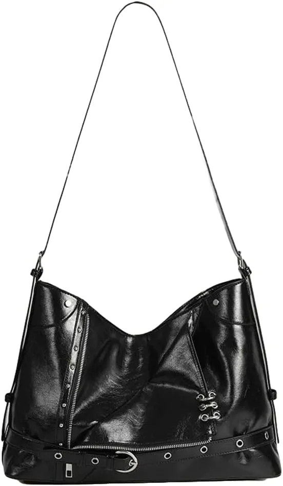 Trendy Y2k Shoulder Purses for Women Vegan Leather Large Crossbody Tote Bag Satchels Street Punk Handbags