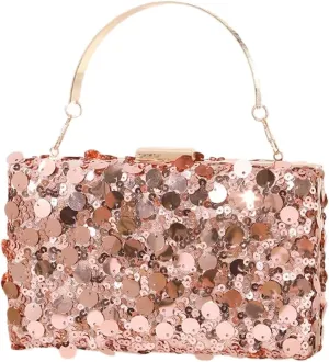 Unique Square Sequined Handbag With Spacious Compartment Evening Bag Shoulder Purse For Weddings And Evening Galas