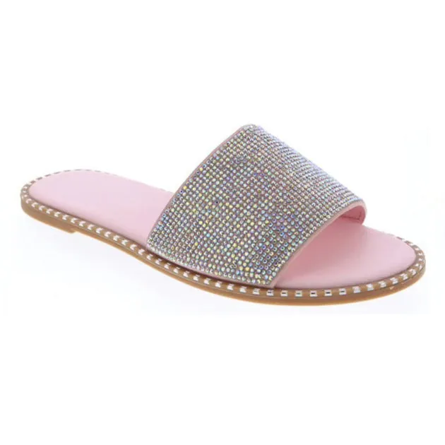 Valkiria - Rhinestone Detailing Slip On Sandals