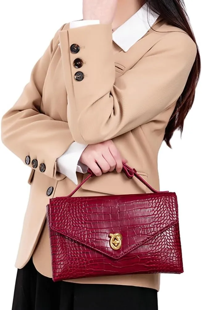 Vegan Leather Tote Bag Shoulder Handbag for Women Designer Crossbody Bag Evening Purse Leather Envelope Clutch Satchels 2025