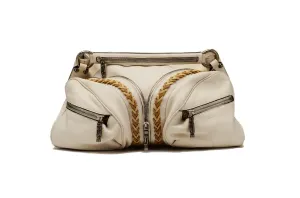 Versace - Large White Tote with Zippered Pockets -