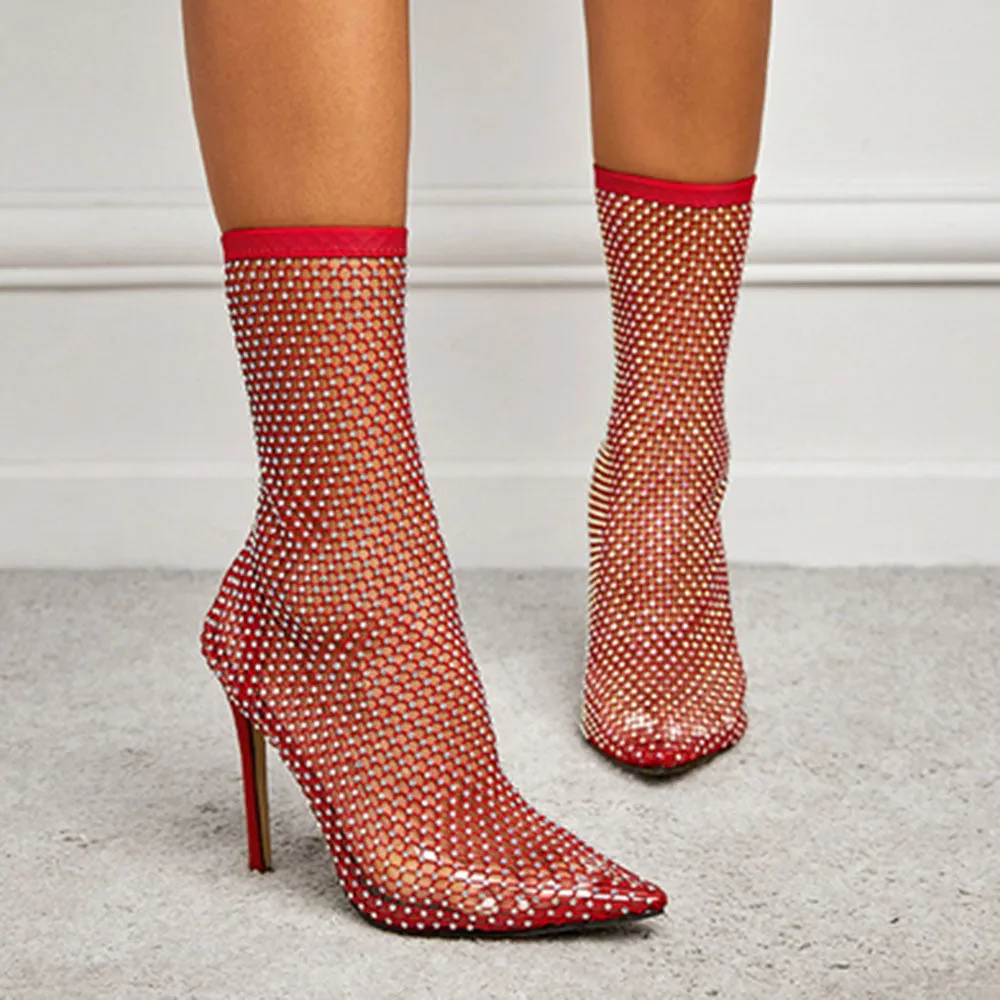 Versatile Hollow Out Breathable Mesh Short Boots