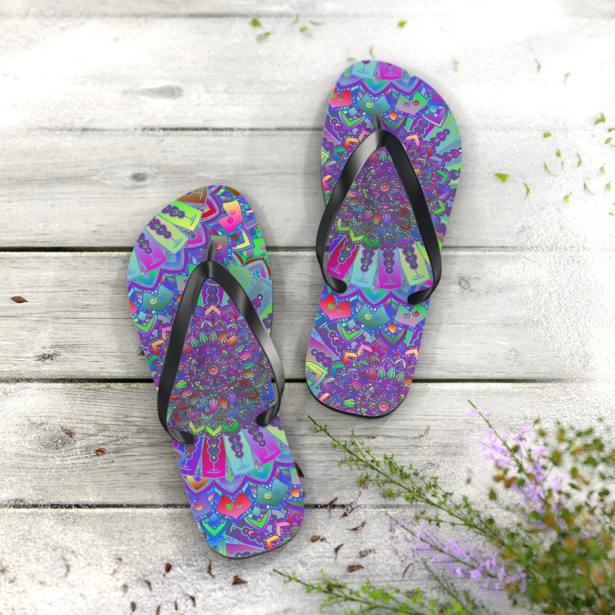 Vibrant Mandala Sandals - Bohemian Chic Style